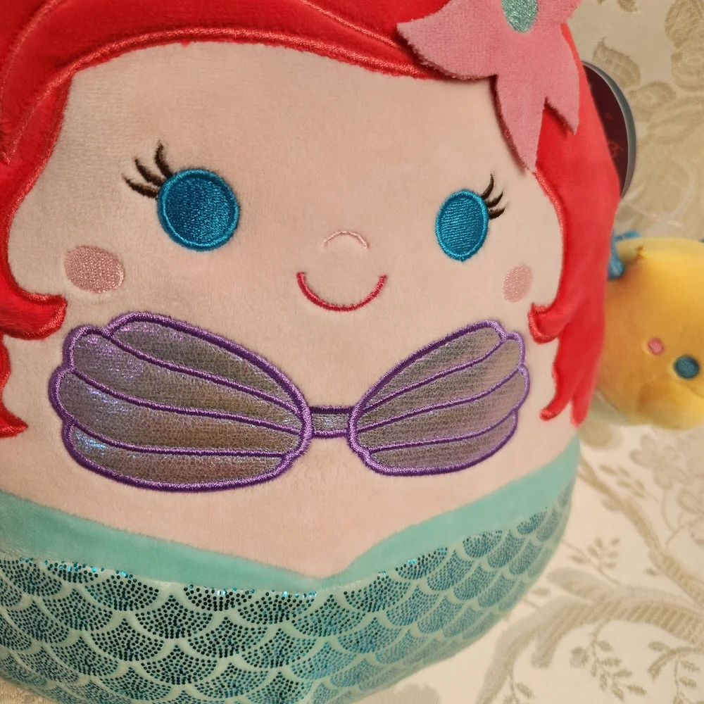 Squishmallow Ariel and Flounder Disney Squishmallows 10” and 4”
